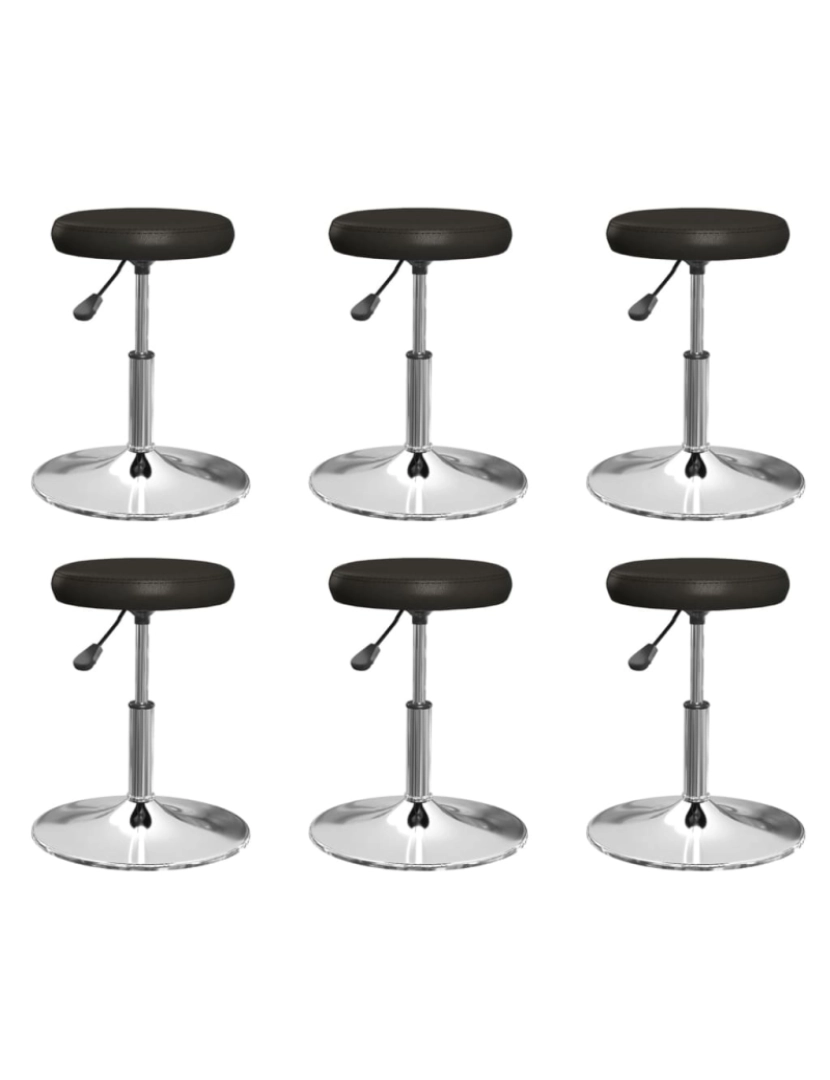 imagem de vidaXL Cadeiras de jantar 6 pcs couro artificial preto1