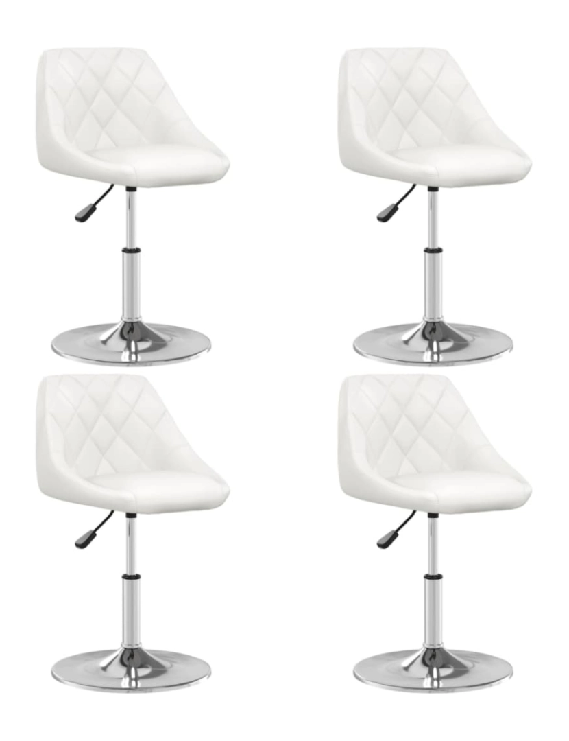 imagem de vidaXL Cadeiras de jantar 4 pcs couro artificial branco1