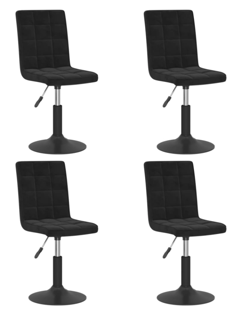 imagem de vidaXL Cadeiras de jantar giratórias 4 pcs veludo preto3