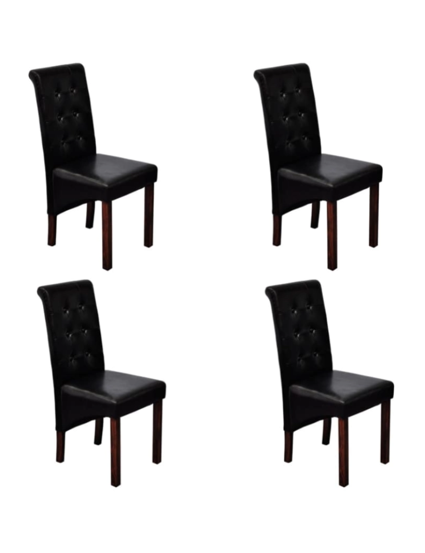 Vidaxl - vidaXL Cadeiras de jantar 4 pcs couro artificial preto