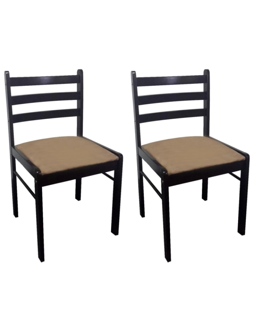 Vidaxl - vidaXL Cadeiras de jantar 2 pcs seringueira maciça e veludo castanho