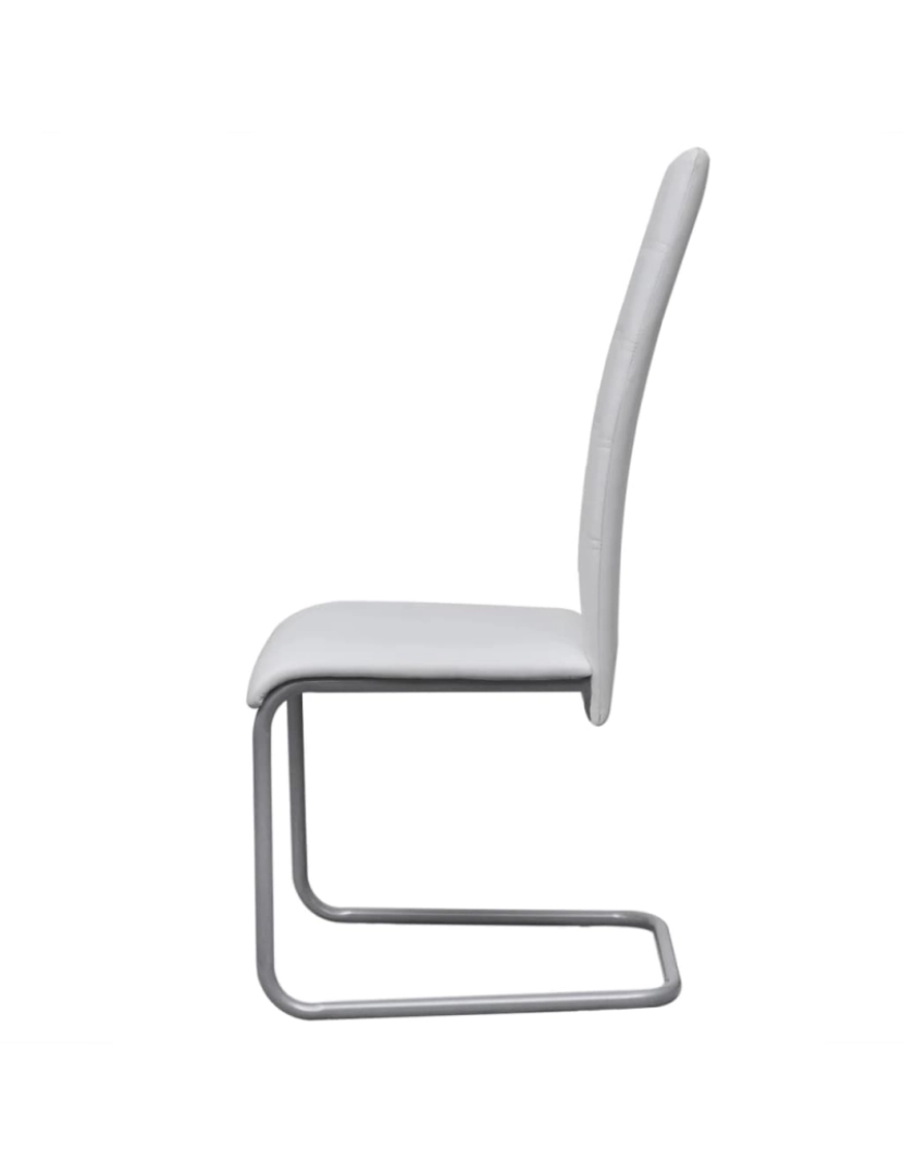 imagem de vidaXL Cadeiras de jantar cantilever 4 pcs couro artificial branco5