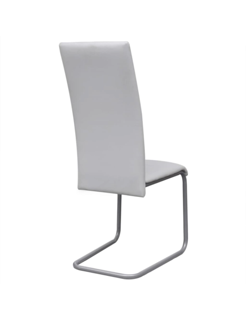 imagem de vidaXL Cadeiras de jantar cantilever 4 pcs couro artificial branco6