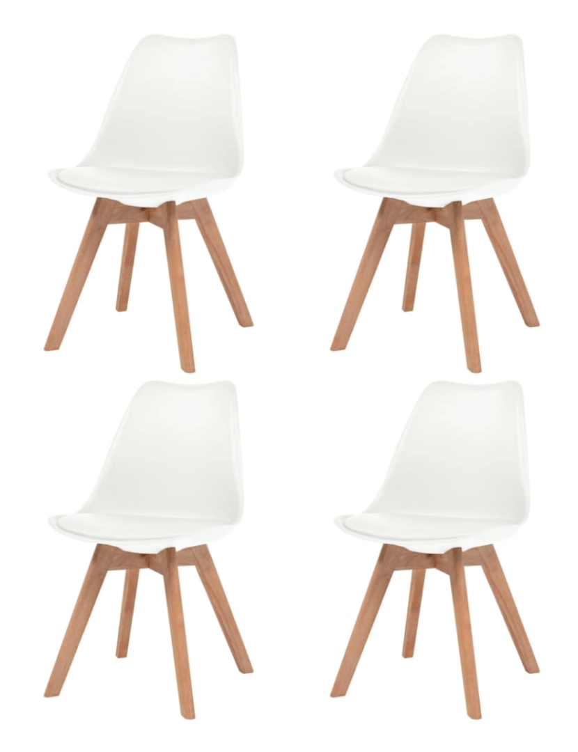 imagem de vidaXL Cadeiras de jantar 4 pcs plástico branco2