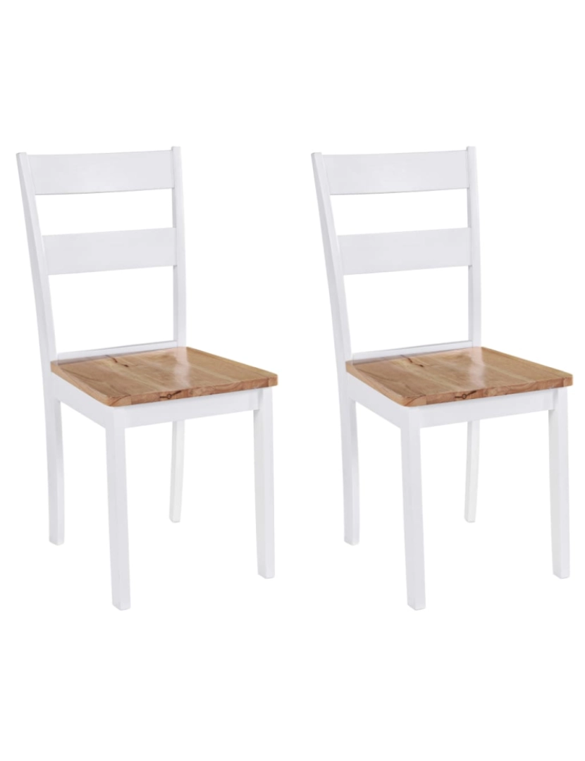 Vidaxl - vidaXL Cadeiras de jantar 2 pcs madeira de seringueira maciça branco