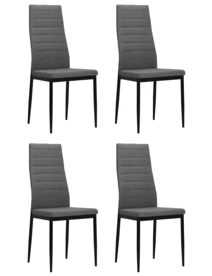 imagem de vidaXL Cadeiras de jantar 4 pcs tecido cinzento-claro2