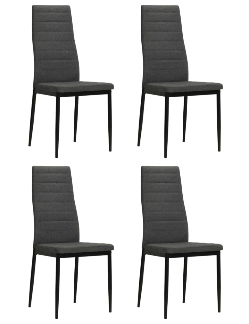 imagem de vidaXL Cadeiras de jantar 4 pcs tecido cinzento-escuro2