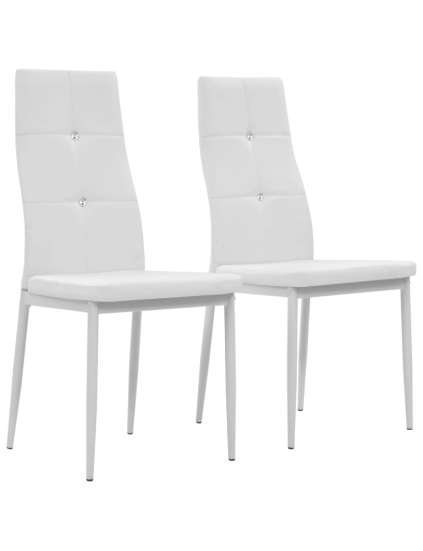 imagem de vidaXL Cadeiras de jantar 2 pcs couro artificial branco2