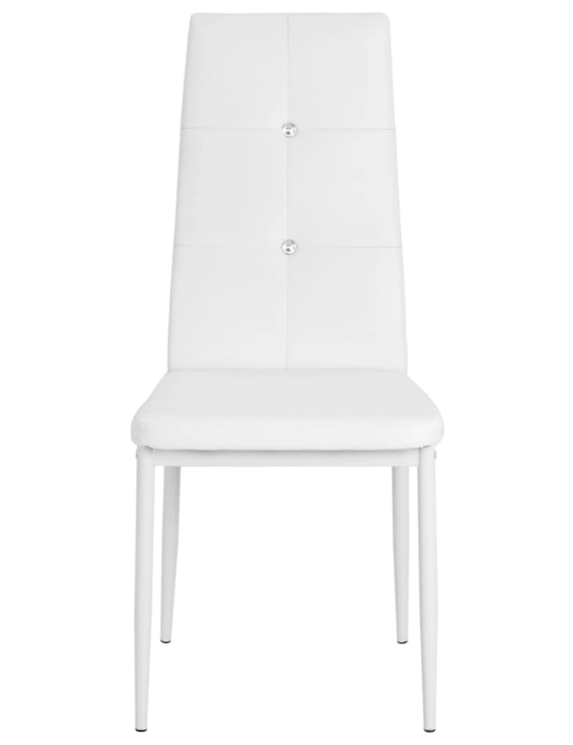 imagem de vidaXL Cadeiras de jantar 2 pcs couro artificial branco4