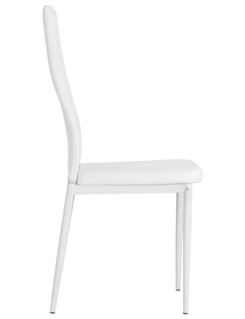 imagem de vidaXL Cadeiras de jantar 2 pcs couro artificial branco5