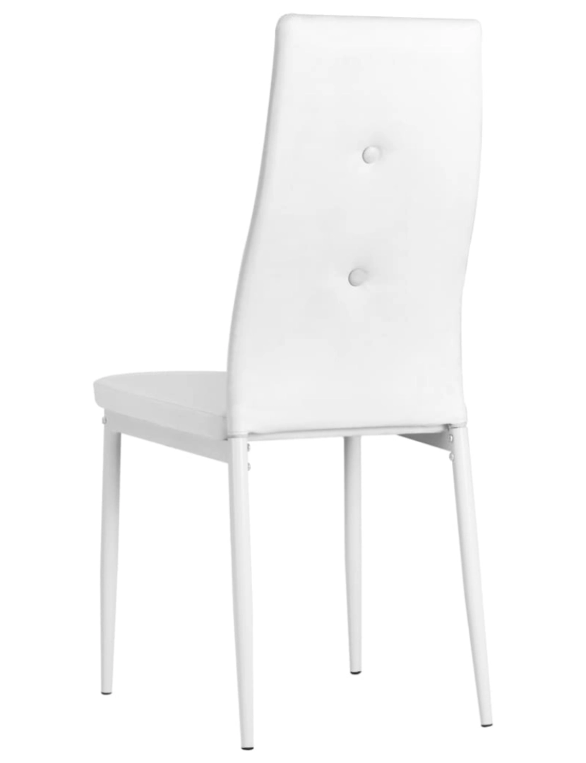 imagem de vidaXL Cadeiras de jantar 2 pcs couro artificial branco6