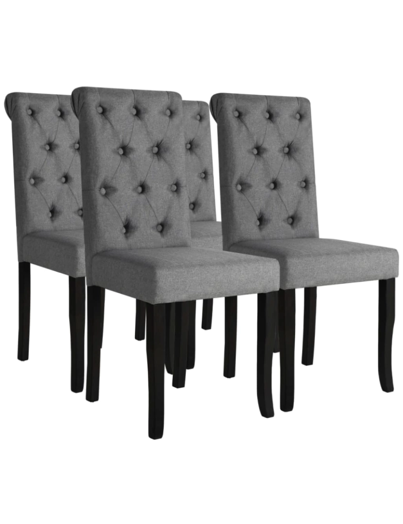 imagem de vidaXL Cadeiras de jantar 4 pcs tecido cinzento-escuro1