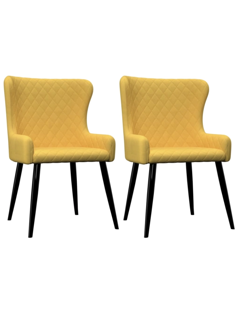 Vidaxl - vidaXL Cadeiras de jantar 2 pcs tecido amarelo