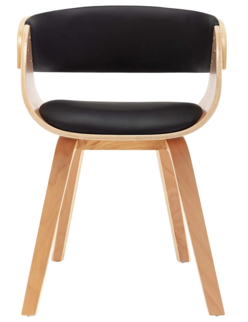 imagem de vidaXL Cadeira de jantar madeira curvada e couro artificial preto4