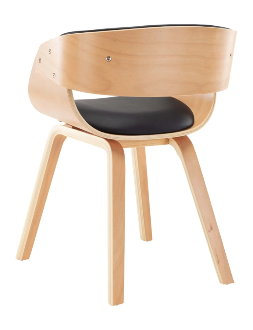 imagem de vidaXL Cadeira de jantar madeira curvada e couro artificial preto5