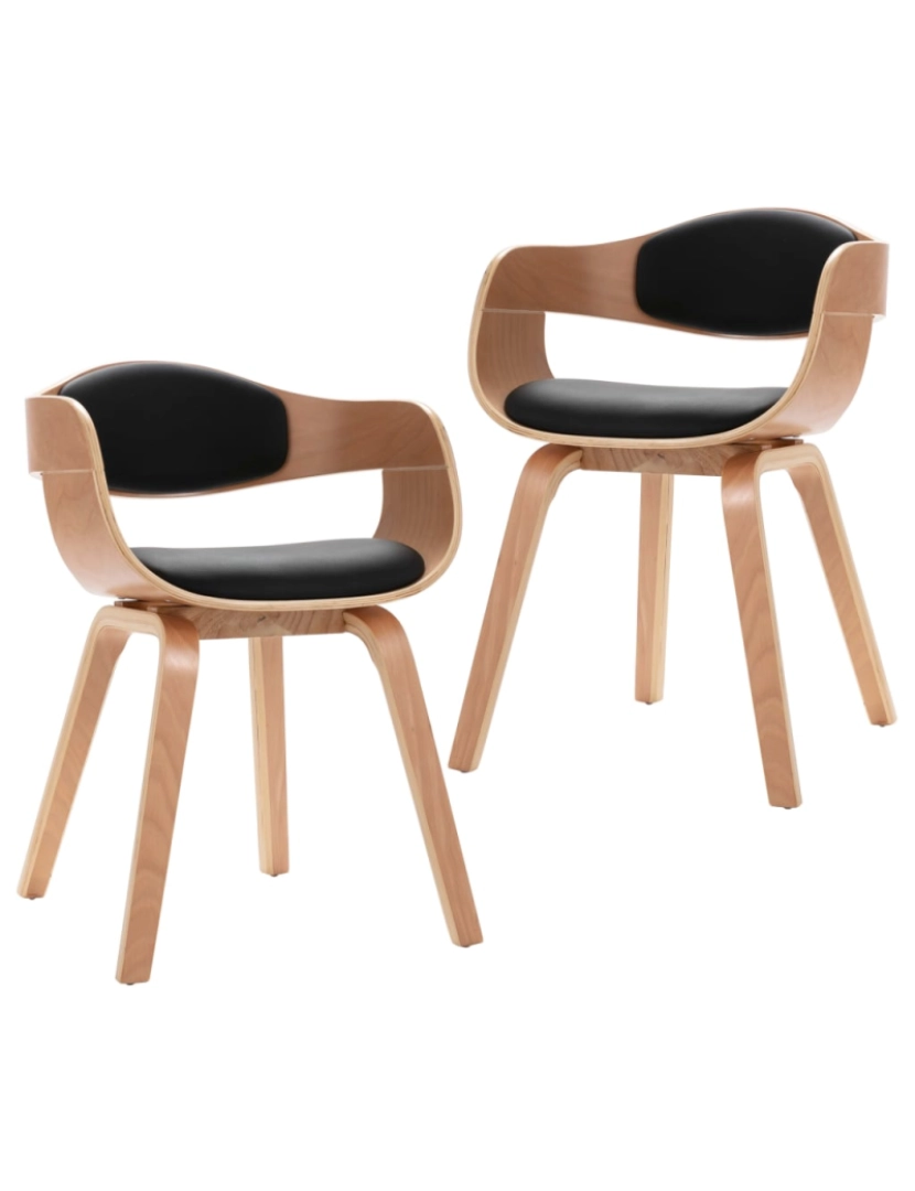 Vidaxl - vidaXL Cadeiras jantar 2 pcs madeira curvada e couro artificial