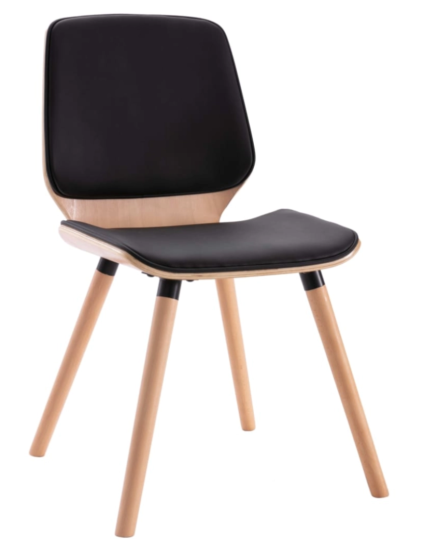 imagem de vidaXL Cadeiras de jantar 2 pcs couro artificial preto4