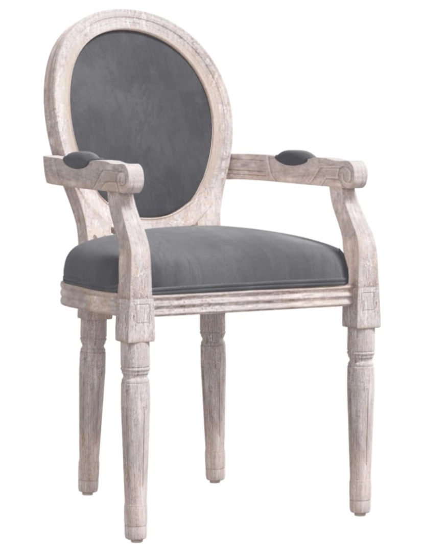 imagem de vidaXL Cadeira de jantar 54x56x96,5 cm veludo cinzento-escuro1