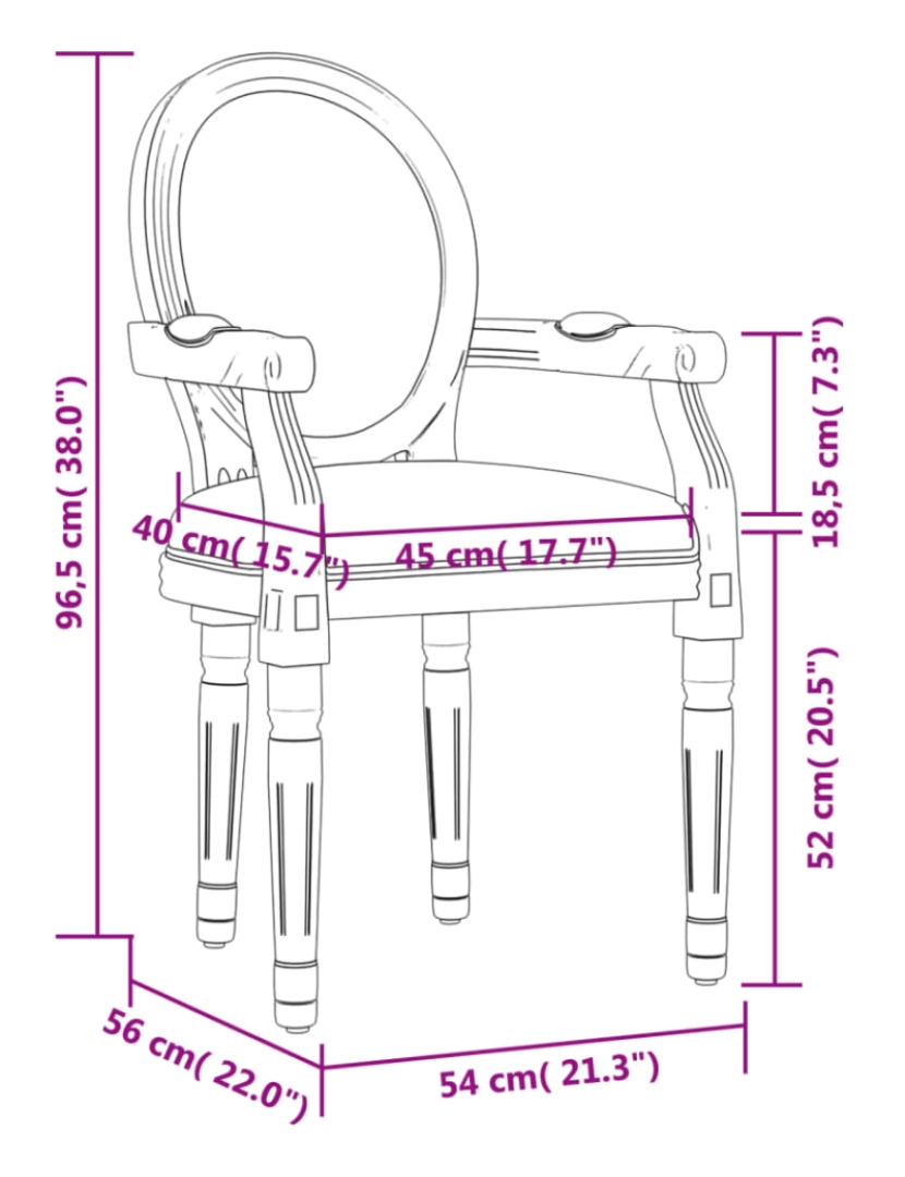 imagem de vidaXL Cadeira de jantar 54x56x96,5 cm veludo cinzento-escuro9