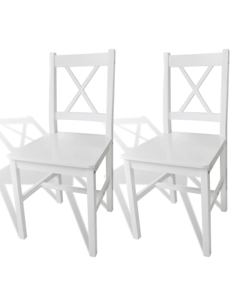 Vidaxl - vidaXL Cadeiras de jantar 2 pcs madeira de pinho branco