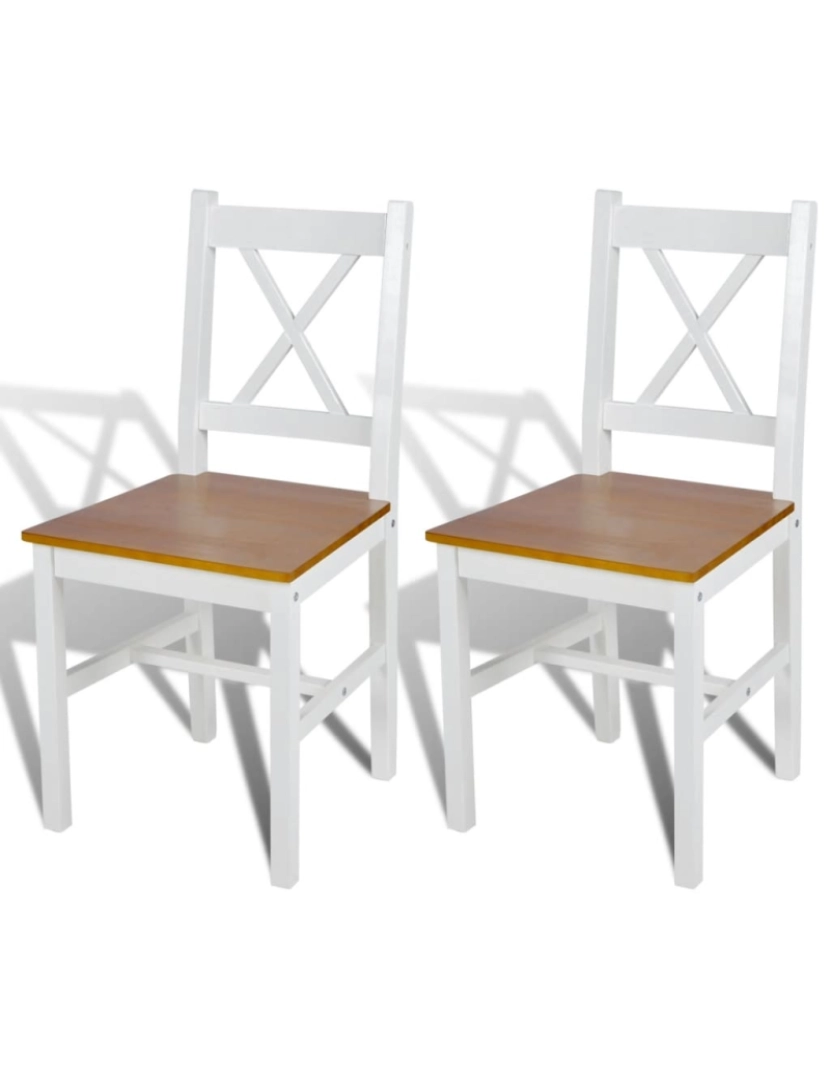 Vidaxl - vidaXL Cadeiras de jantar 2 pcs madeira de pinho branco