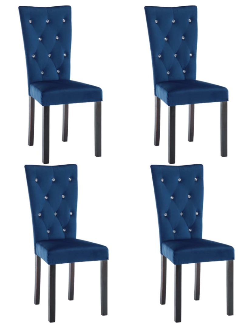 Vidaxl - vidaXL Cadeiras de jantar 4 pcs veludo azul-escuro