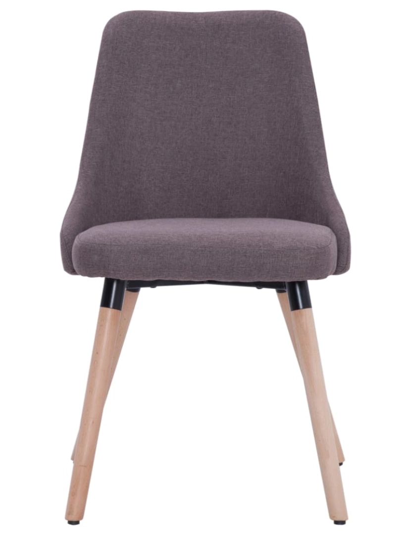 imagem de vidaXL Cadeiras de jantar 2 pcs tecido cinzento-acastanhado5