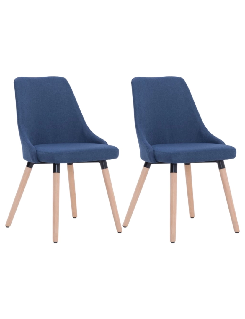 Vidaxl - vidaXL Cadeiras de jantar 2 pcs tecido azul