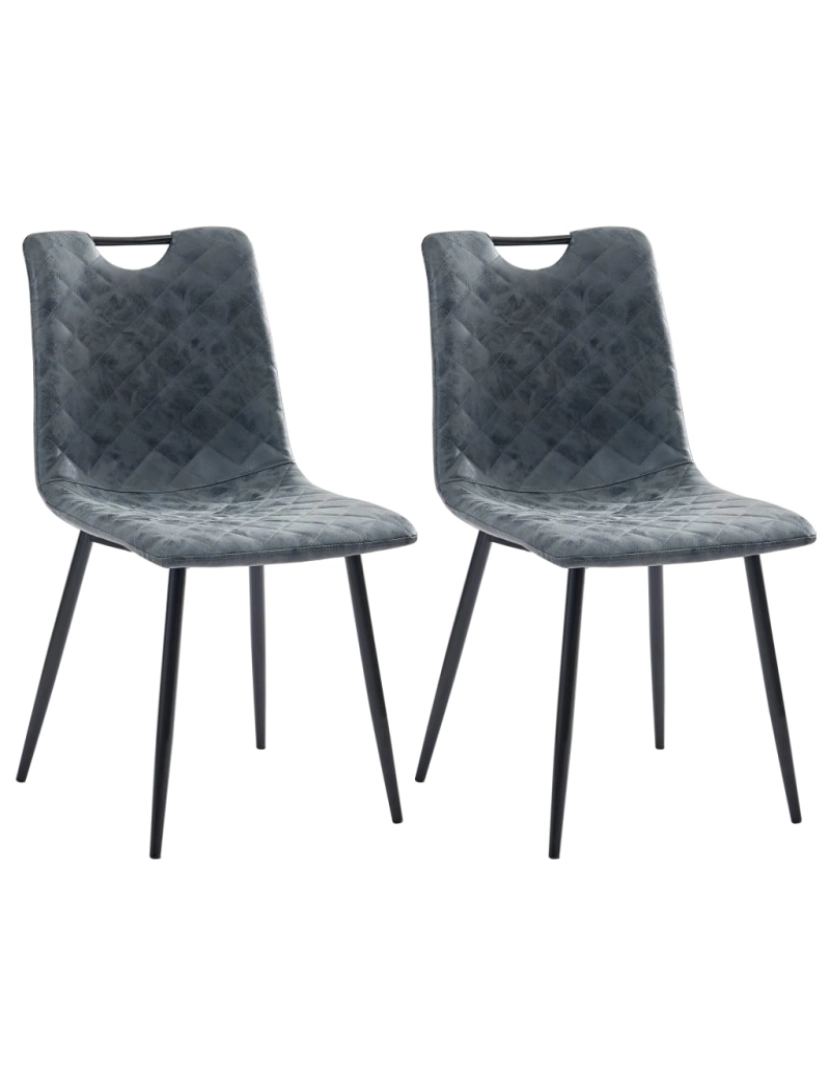 imagem de vidaXL Cadeiras de jantar 2 pcs couro artificial preto1