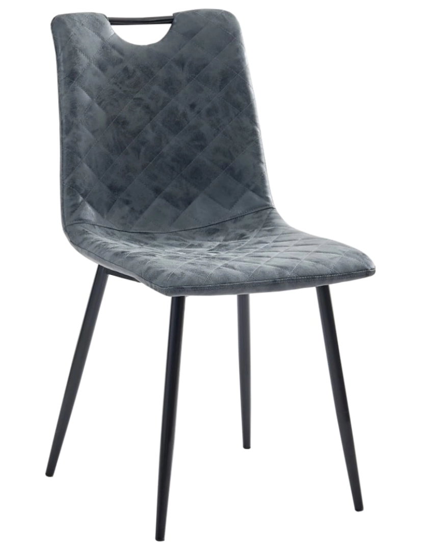 imagem de vidaXL Cadeiras de jantar 2 pcs couro artificial preto3
