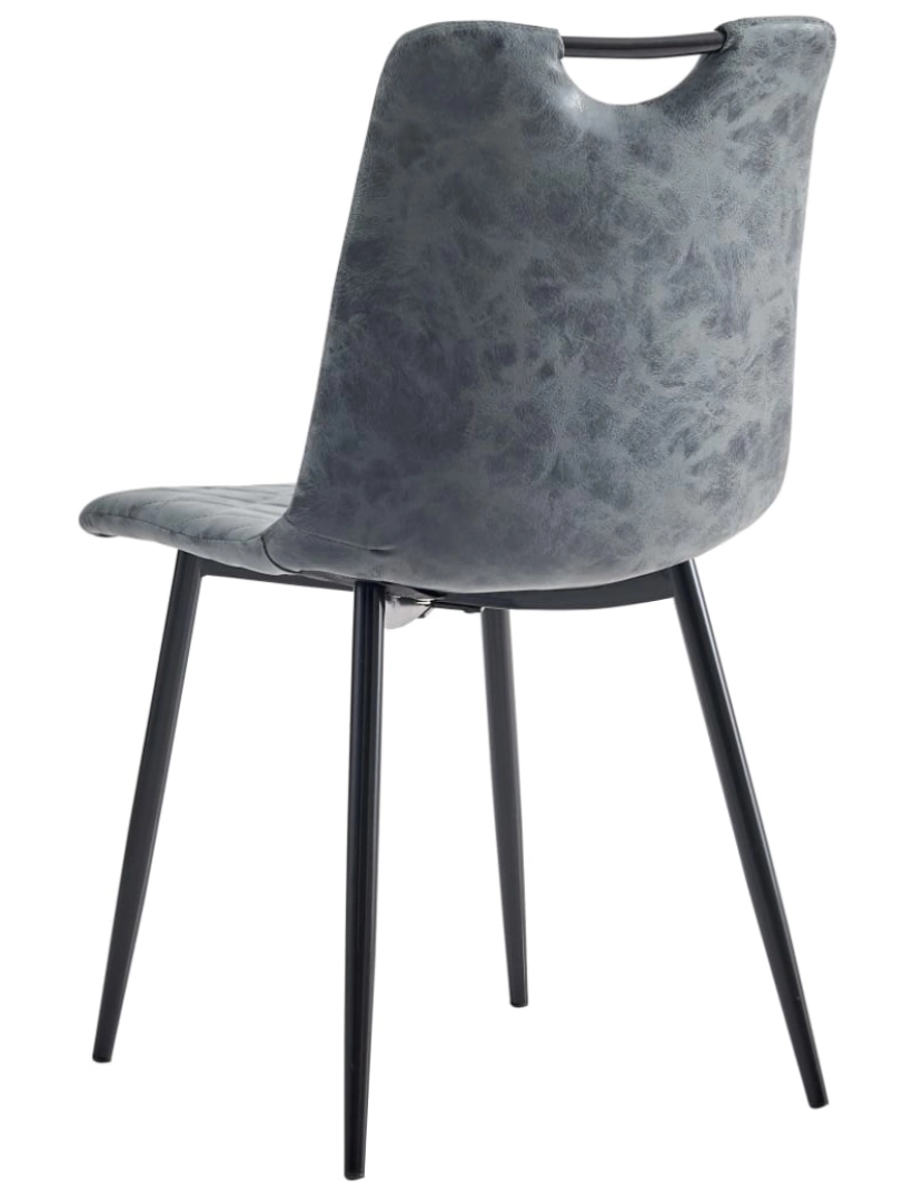 imagem de vidaXL Cadeiras de jantar 2 pcs couro artificial preto6