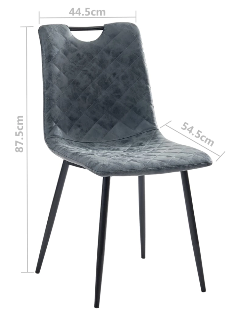 imagem de vidaXL Cadeiras de jantar 2 pcs couro artificial preto9
