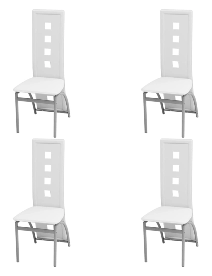 imagem de vidaXL Cadeiras de jantar 4 pcs couro artificial branco2