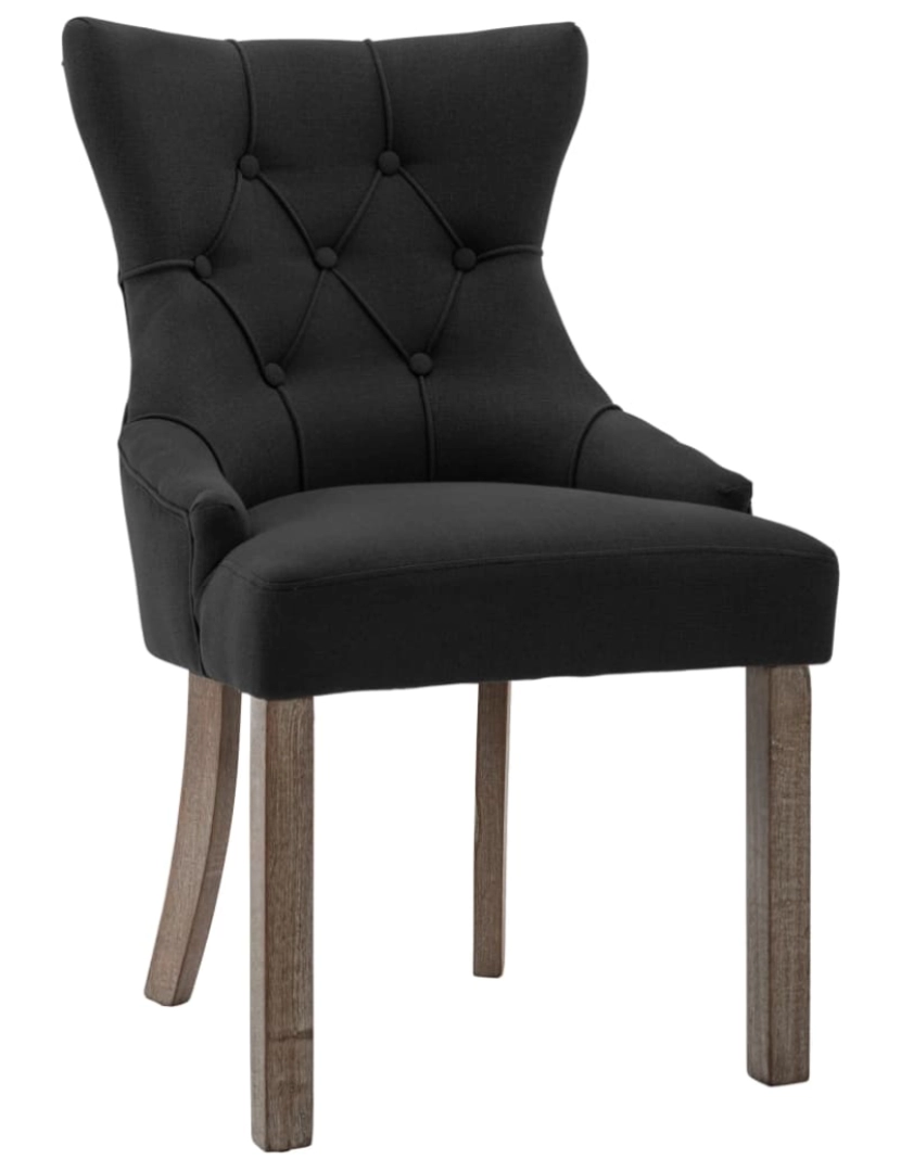 imagem de vidaXL Cadeiras de jantar 2 pcs tecido preto4