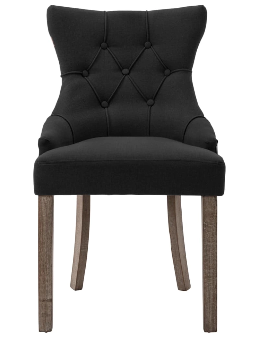 imagem de vidaXL Cadeiras de jantar 2 pcs tecido preto5