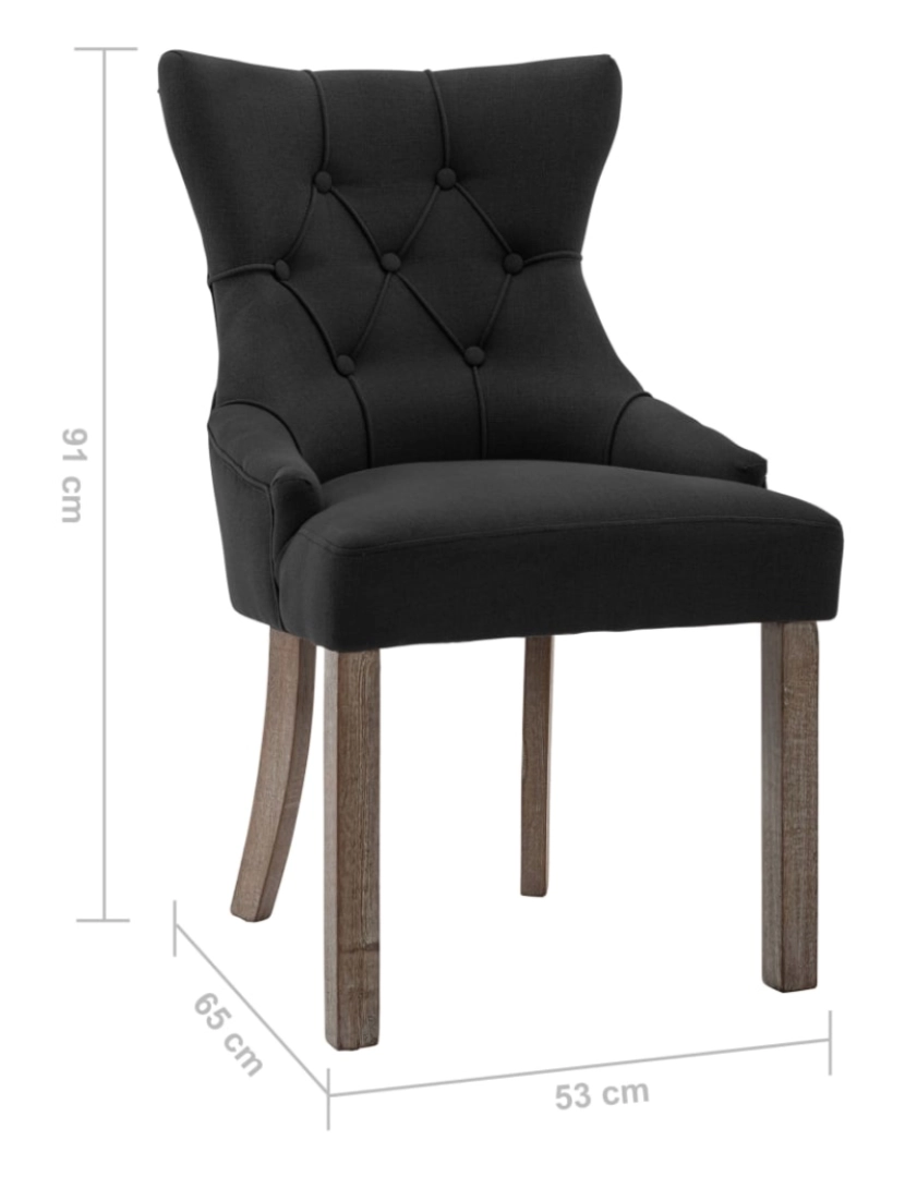 imagem de vidaXL Cadeiras de jantar 2 pcs tecido preto9