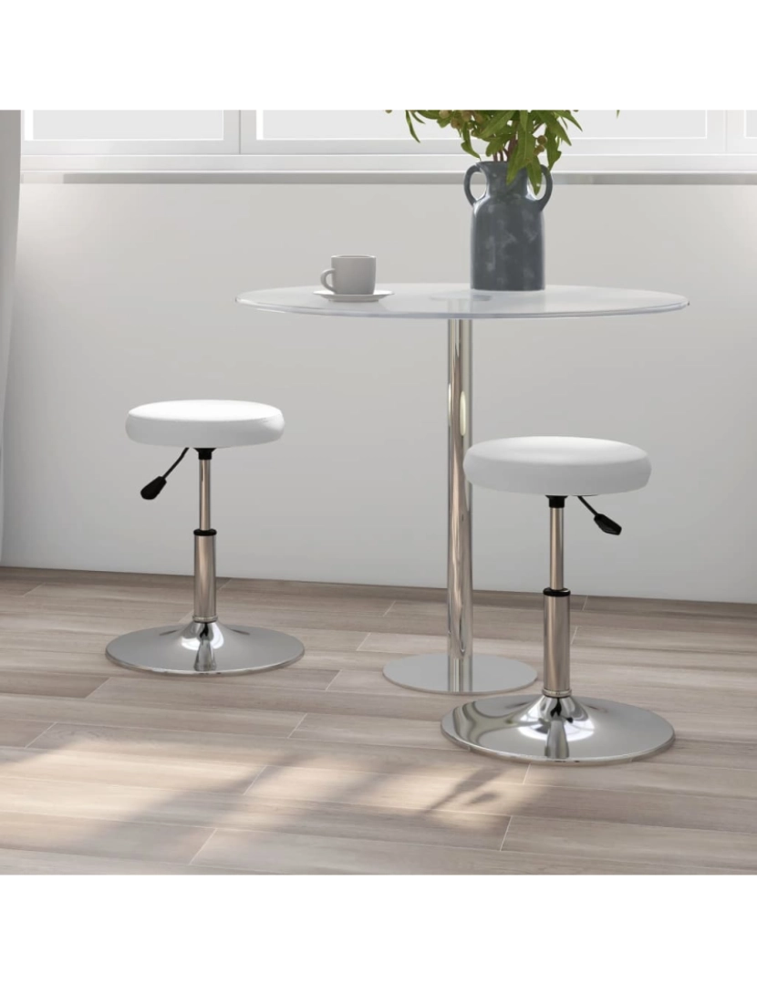 imagem de vidaXL Cadeiras de jantar 2 pcs couro artificial branco2