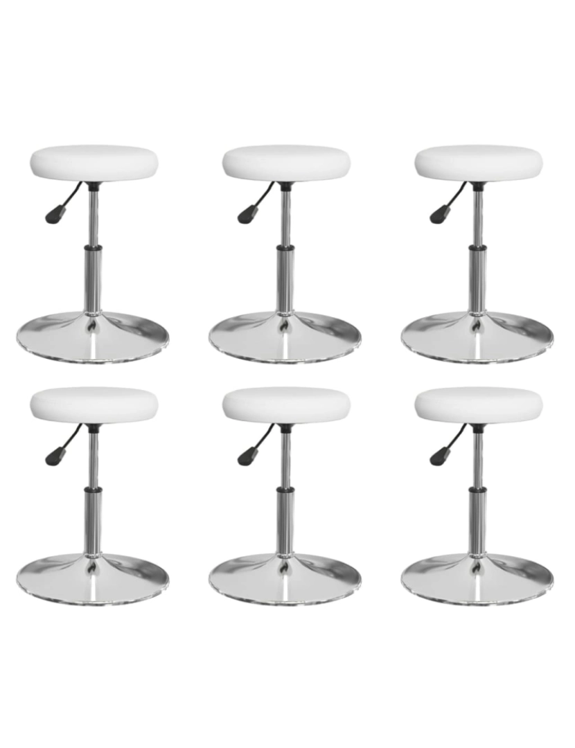 imagem de vidaXL Cadeiras de jantar 6 pcs couro artificial branco1