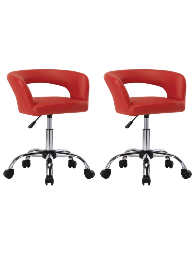 imagem de vidaXL Cadeiras de jantar 2 pcs couro artificial vermelho1