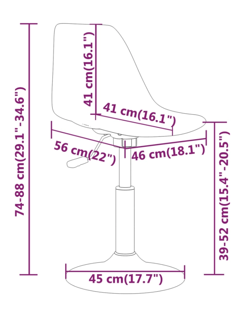 imagem de vidaXL Cadeiras de jantar giratórias 4 pcs PP cinzento11