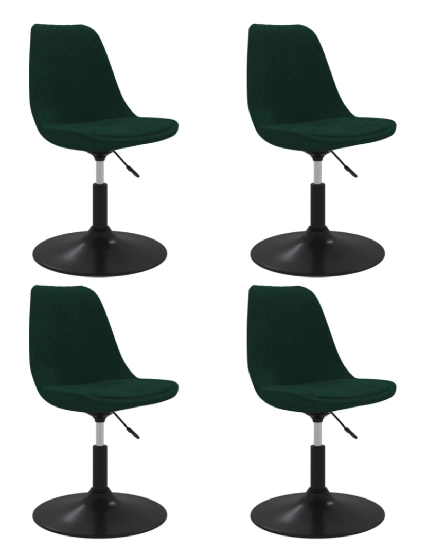 Vidaxl - vidaXL Cadeiras de jantar giratórias 4 pcs veludo verde-escuro