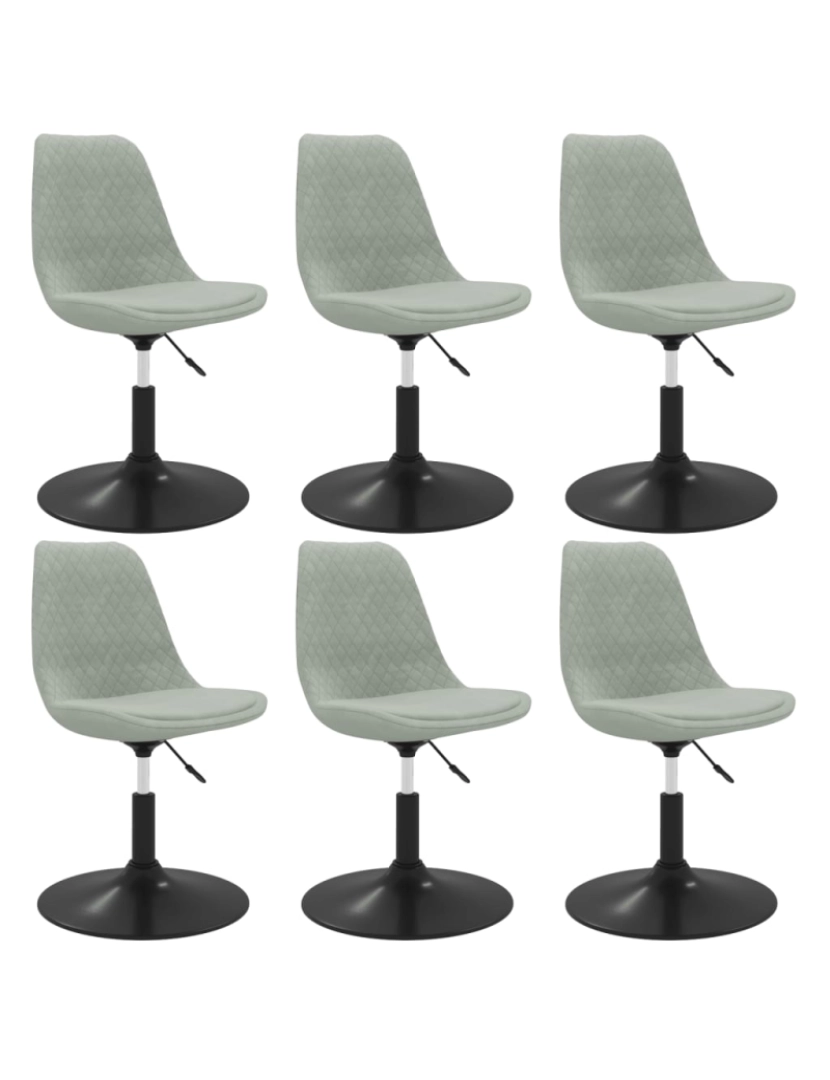 Vidaxl - vidaXL Cadeiras de jantar giratórias 6 pcs veludo cinzento-claro