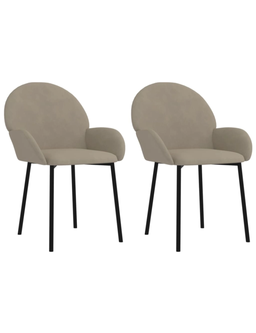 Vidaxl - vidaXL Cadeiras de jantar 2 pcs veludo cinzento-claro