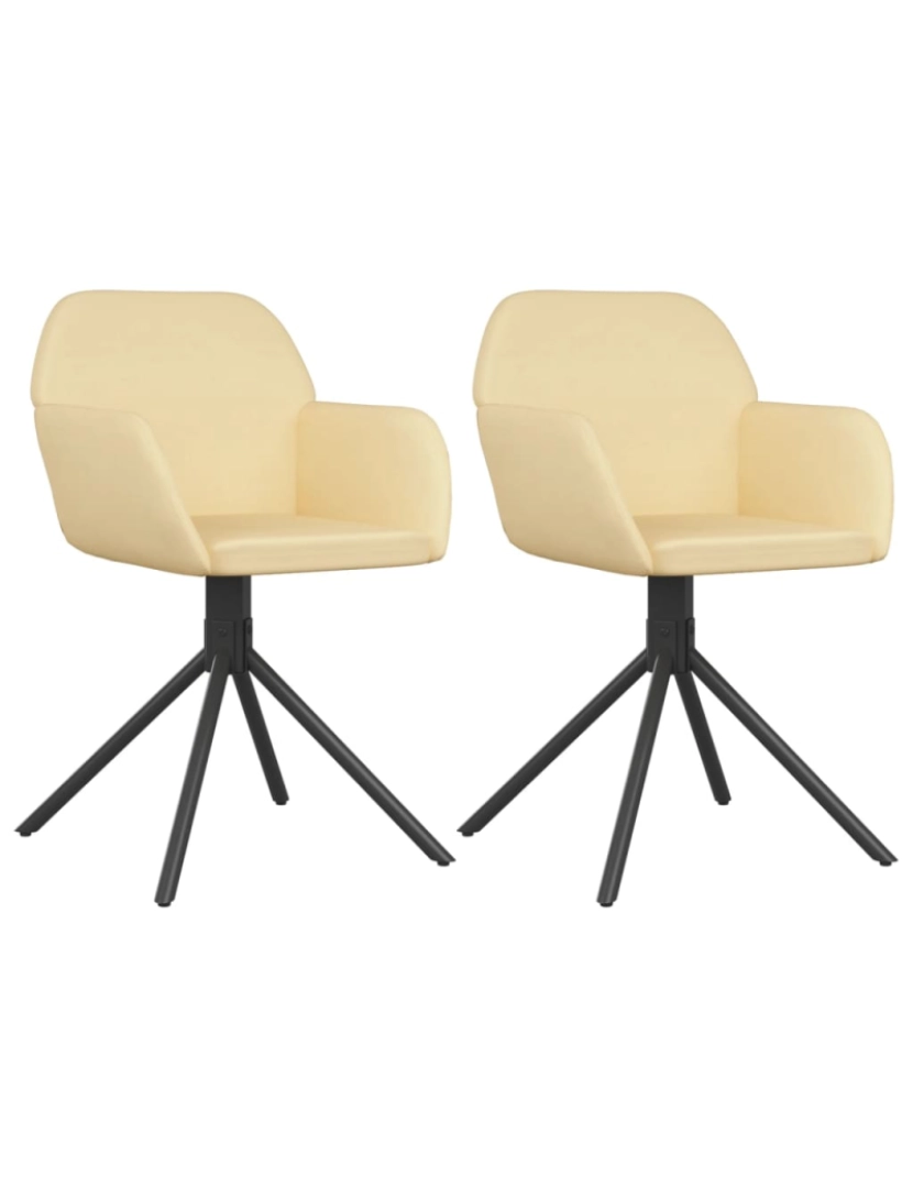 Vidaxl - vidaXL Cadeiras de jantar giratórias 2 pcs veludo cor creme