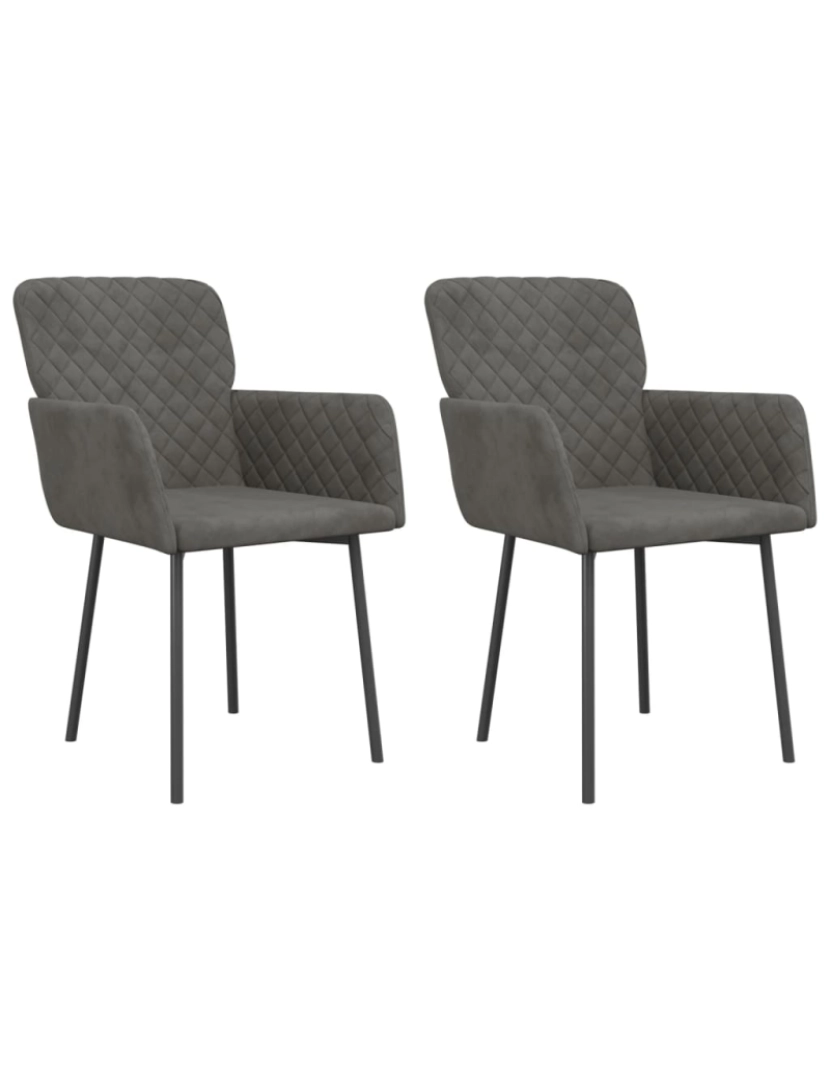 Vidaxl - vidaXL Cadeiras de jantar 2 pcs veludo cinzento-escuro