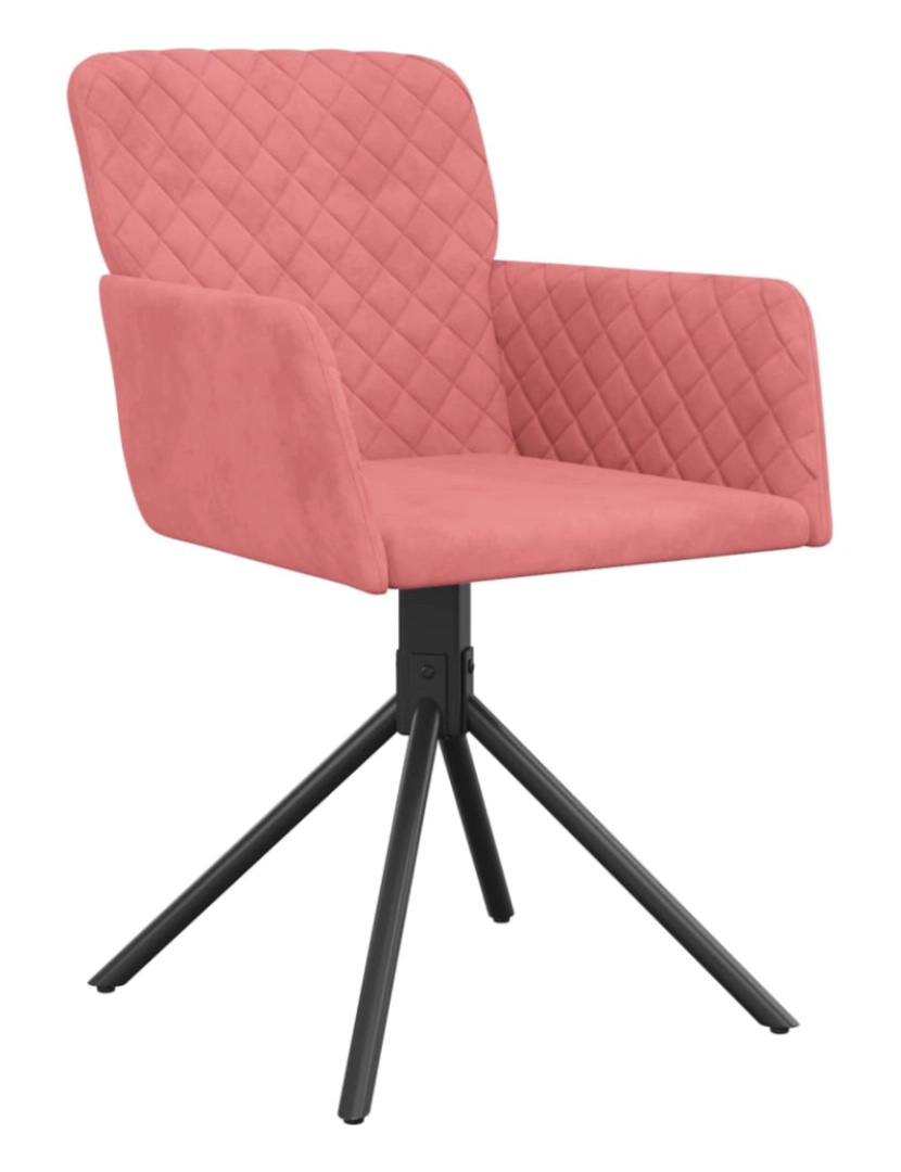 imagem de vidaXL Cadeiras de jantar giratórias 2 pcs veludo rosa4