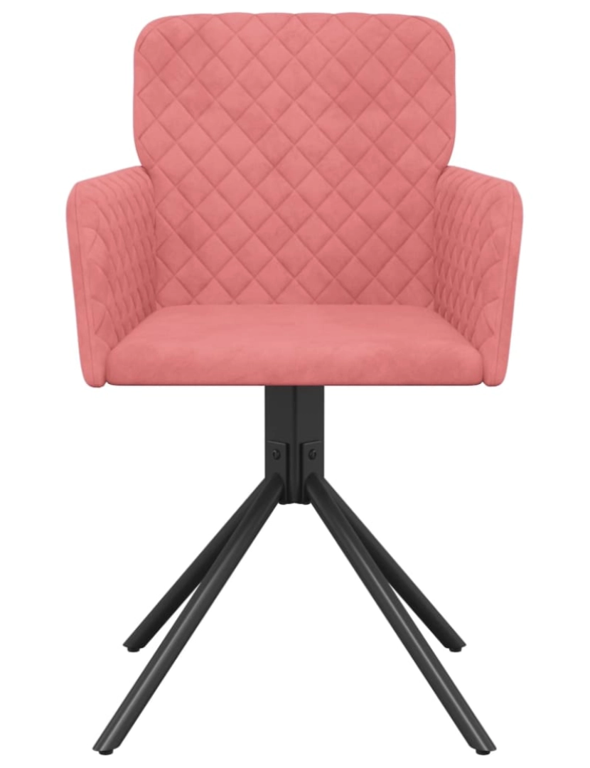 imagem de vidaXL Cadeiras de jantar giratórias 2 pcs veludo rosa5