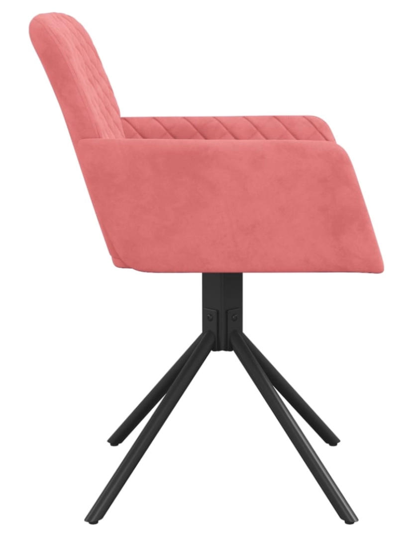 imagem de vidaXL Cadeiras de jantar giratórias 2 pcs veludo rosa6