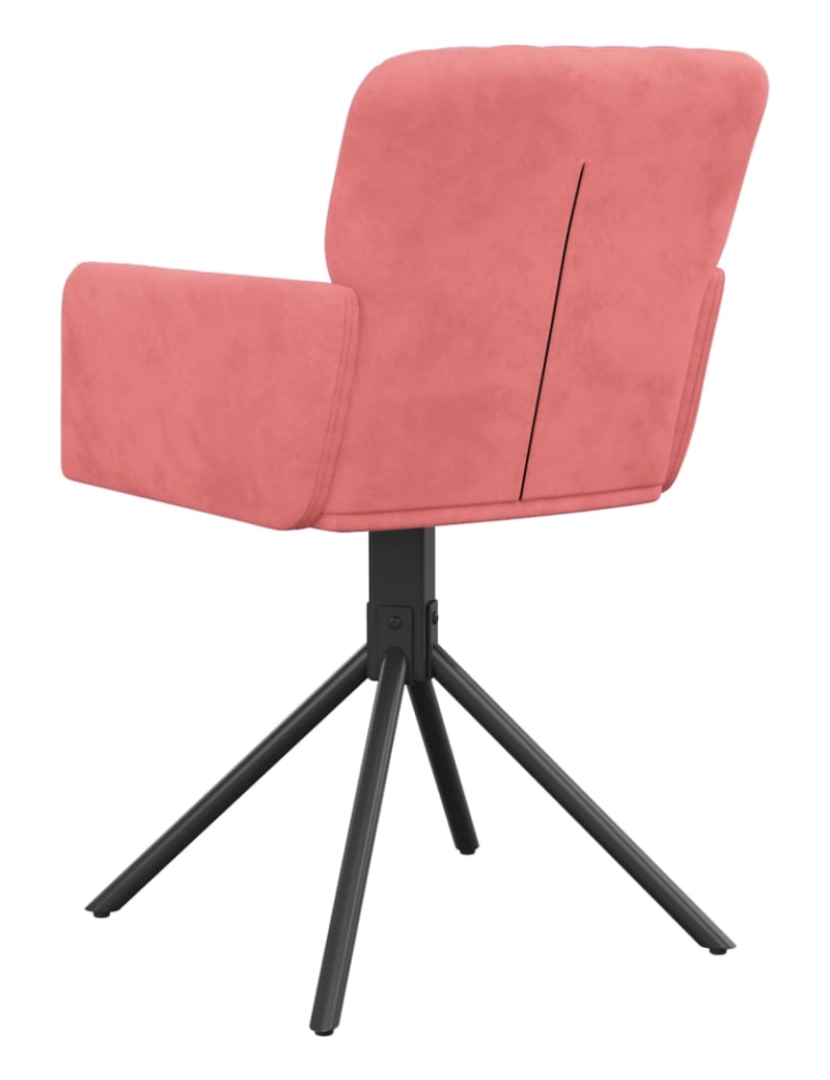 imagem de vidaXL Cadeiras de jantar giratórias 2 pcs veludo rosa7