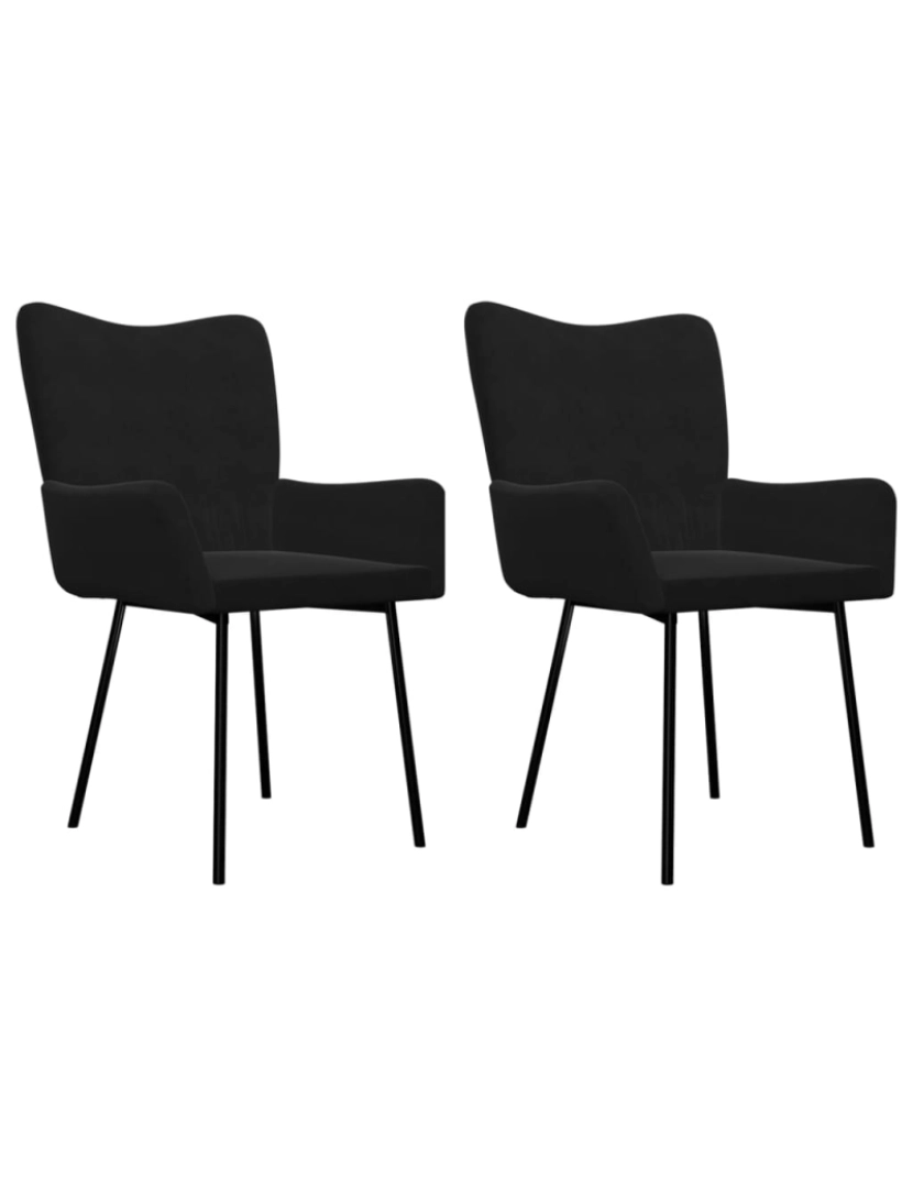 imagem de vidaXL Cadeiras de jantar 2 pcs veludo preto1